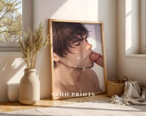 Sensual Anime Man Poster Digital Modern Printable Wall Art