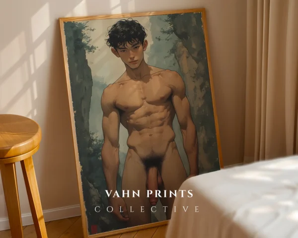 Modern Digital Anime Man Poster Hot Printable Wall Art