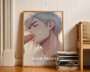 Printable Erotic Anime Male Poster Digital Modern Wall Art