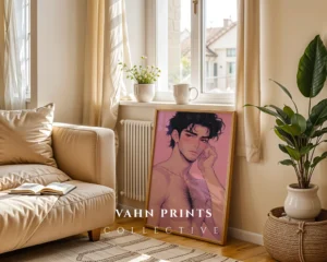 Digital Poster Erotic Anime Male Printable Modern Wall Art