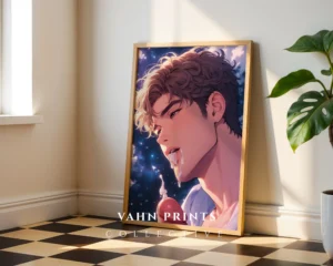 Naked Anime Male Poster Digital Download Modern Printable