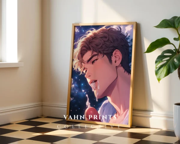 Naked Anime Male Poster Digital Download Modern Printable