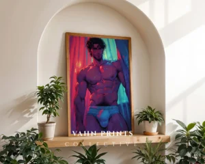 Printable Erotic Anime Male Wall Art Digital Modern Poster