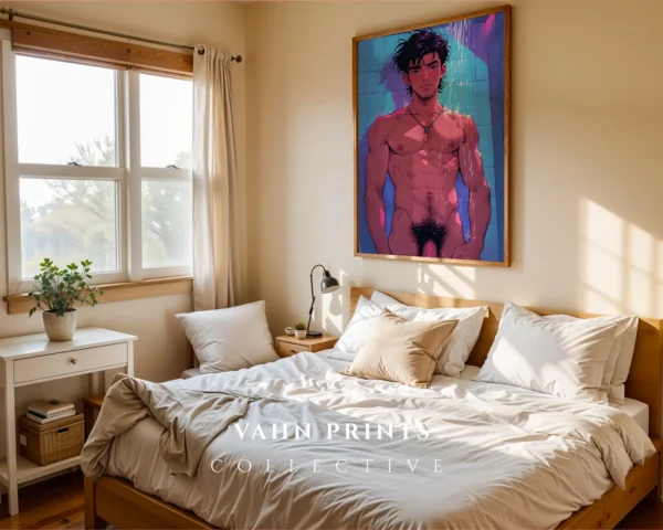 Printable Erotic Anime Male Poster Digital Modern Wall Decor
