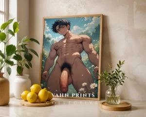 Digital Poster Erotic Anime Male Printable Modern Wall Art