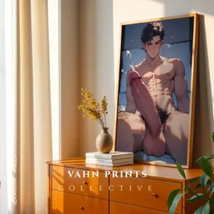 Printable Modern Wall Poster Sexy Anime Male Digital Art