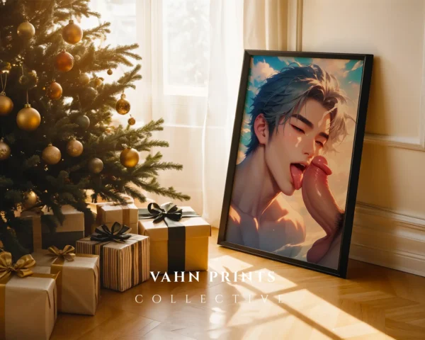 Naked Anime Man Poster Digital Printable Modern Wall Decor