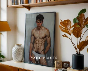 Digital Download Naked Anime Guy Poster Modern Printable Art