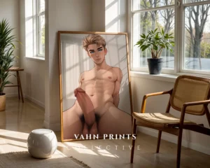 Modern Digital Poster Hot Anime Man Printable Wall Art