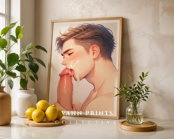 Printable Wall Art Naked Anime Male Digital Modern Poster