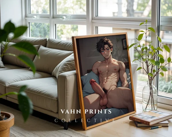 Digital Poster Sexy Anime Male Printable Modern Wall Decor