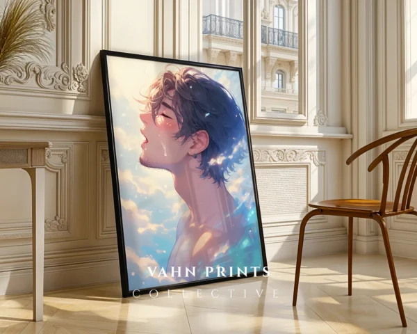 Printable Modern Wall Art Erotic Anime Man Digital Poster