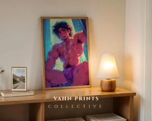 Digital Poster Hot Anime Guy Printable Modern Wall Art