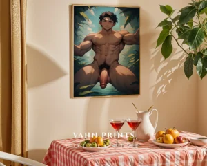 Digital Download Erotic Anime Male Poster Printable Modern Wall