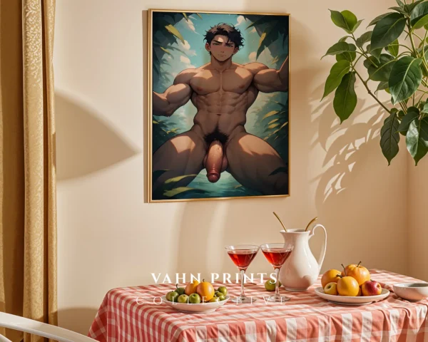 Digital Download Erotic Anime Male Poster Printable Modern Wall