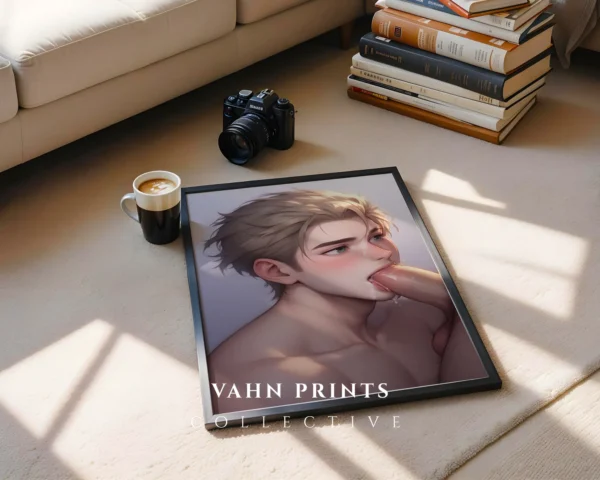 Digital Poster Naked Anime Male Printable Modern Wall Art