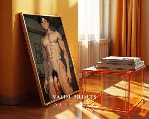 Digital Poster Erotic Anime Guy Printable Modern Wall Art