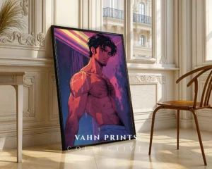 Hot Anime Guy Digital Poster Modern Printable Wall Art