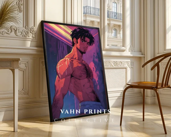 Hot Anime Guy Digital Poster Modern Printable Wall Art