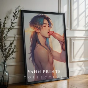 Printable Modern Wall Art Sexy Anime Guy Digital Poster