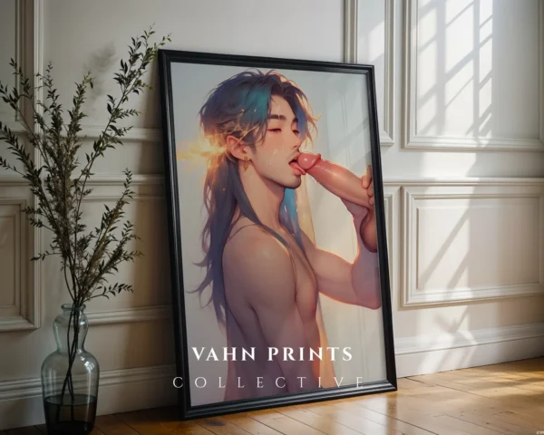 Printable Modern Wall Art Sexy Anime Guy Digital Poster