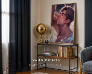 Digital Poster Erotic Anime Male Printable Modern Wall Decor