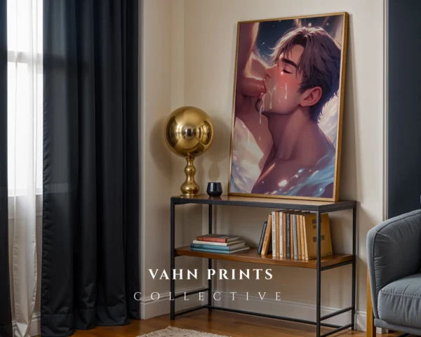 Digital Poster Erotic Anime Male Printable Modern Wall Decor