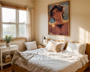 Printable Modern Wall Art Naked Anime Man Digital Poster