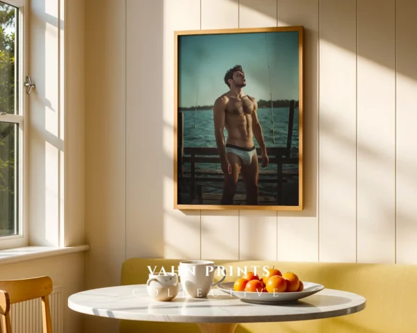 Modern Nude Male Silhouette Printable Art