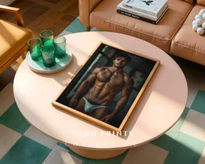 P1022c_m1 Minimal Nude Male Line Photography Wall Art