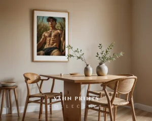 Neutral Tone Nude Male Wall Art Printable