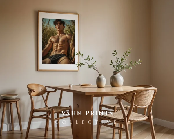 P1043c_m1 Neutral Tone Nude Male Wall Art Printable