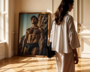 Contemporary Nude Male Body Art Poster