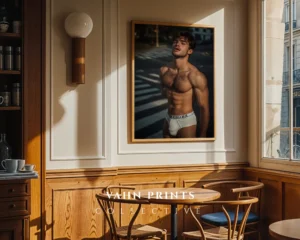 P1047c_m1 Minimal Nude Male Figure Wall Decor