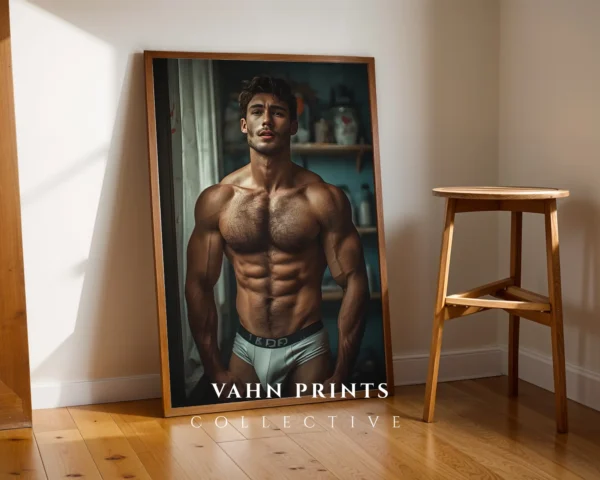 Studio Nude Male Photography Wall Poster