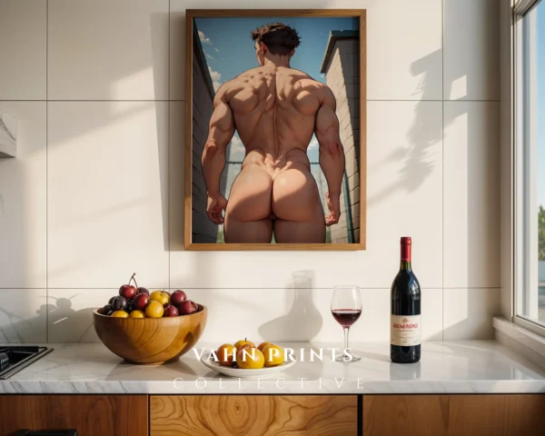 Elegant Nude Male Art Print Printable