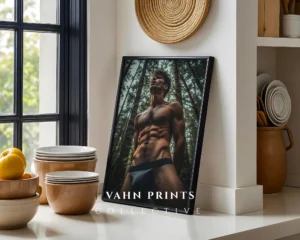 Elegant Nude Male Wall Art Digital Print