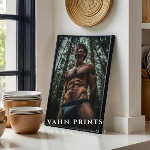 Elegant Nude Male Wall Art Digital Print