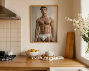 P1106c_m1 Minimal Naked Male Photo Wall Art