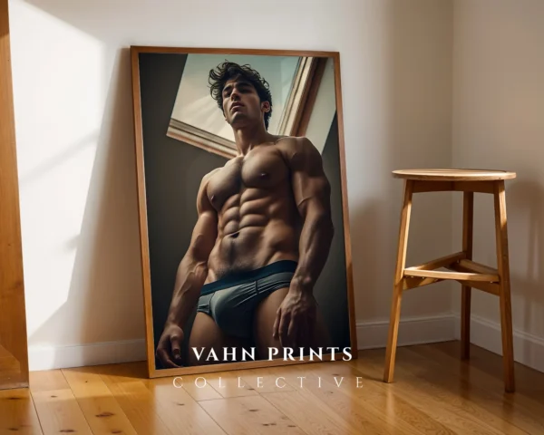 Monochrome Naked Male Photography Print