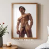 High Contrast Male Body Photography Wall Art Print Digital