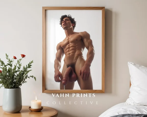 High Contrast Male Body Photography Wall Art Print Digital