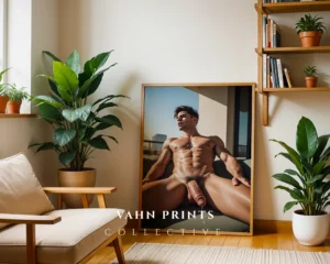 Soft Shadow Male Figure Photography Wall Art Print