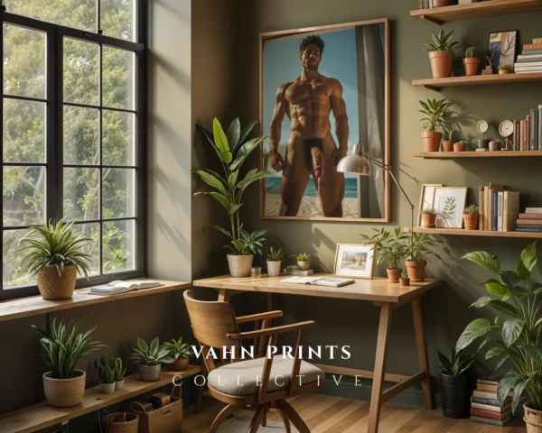 Clean Line Man Physique Photography Wall Art Print Digital