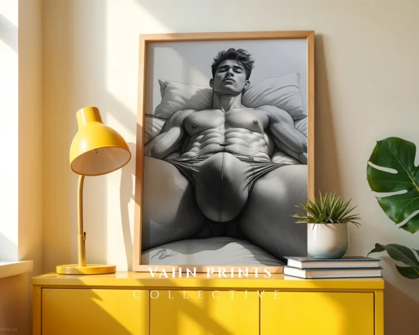 Male Body Wall Art Printable Minimal Figure Poster Digital Download