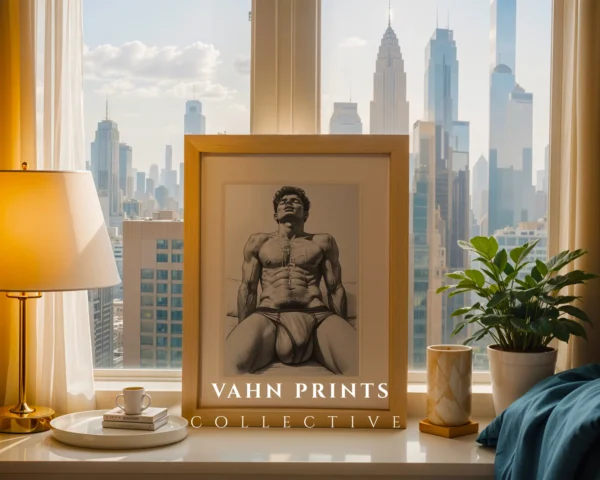 Male Figure Wall Art Print Modern Masculine Decor Instant Download