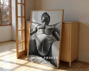 Male Anatomy Wall Art Printable Nude Figure Poster Digital File