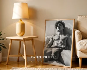 Male Silhouette Wall Art Print Minimal Body Decor Download