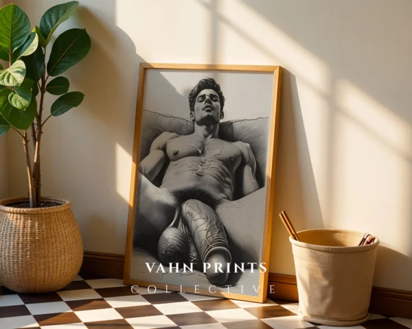 Male Figure Line Art Wall Art Printable Modern Decor