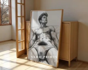 Male Figure Illustration Wall Art Digital Printable Poster